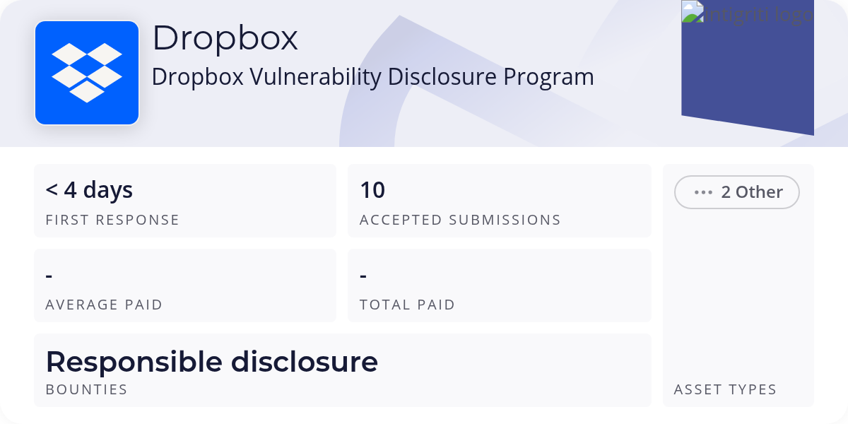 Dropbox Vulnerability Disclosure Program - Bug Bounty Program - Intigriti