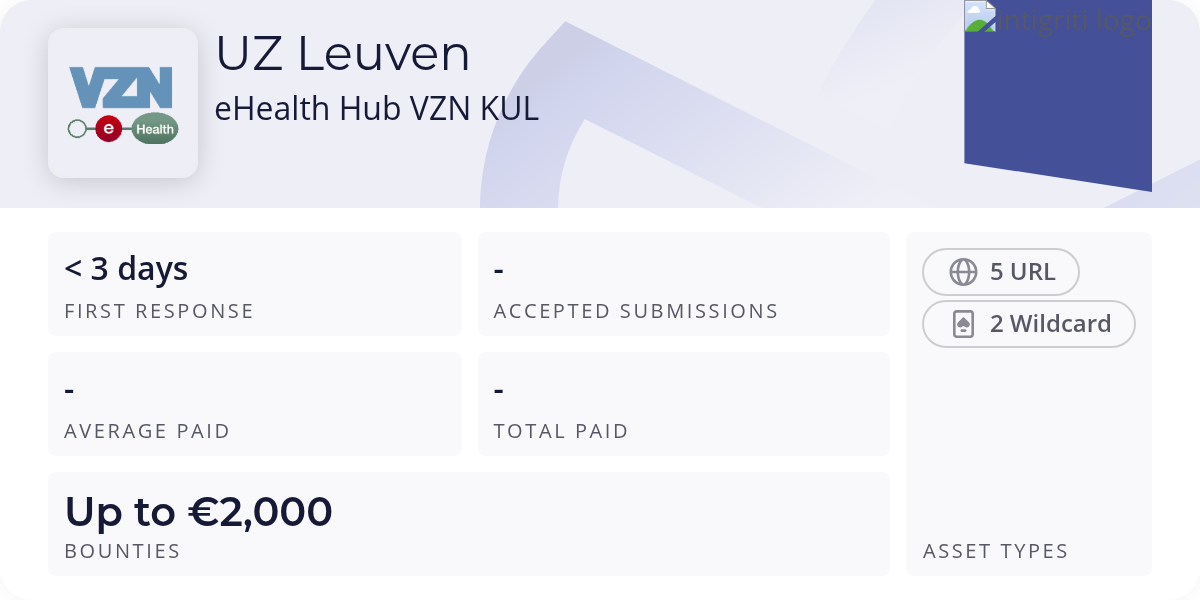 eHealth Hub VZN KUL - Bug Bounty Program - Intigriti